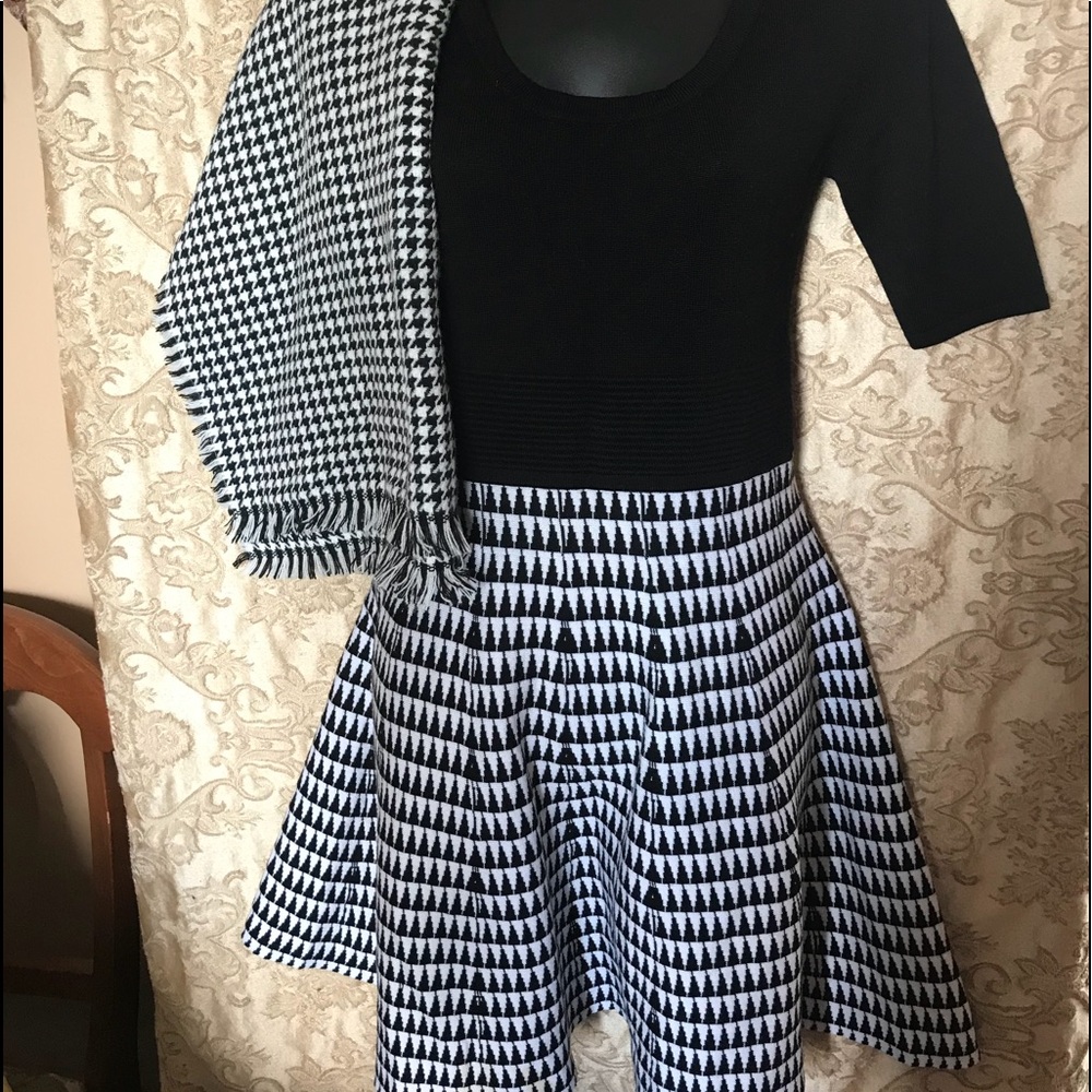 Sweater Dress with scarf